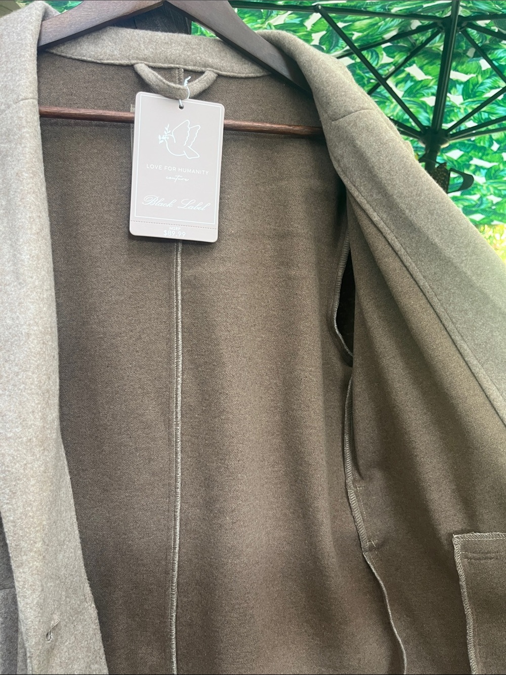 Love For Humanity NWT Black Label Wool-Like Midi Trench Coat Mauve M 22” p2p - Picture 12 of 17